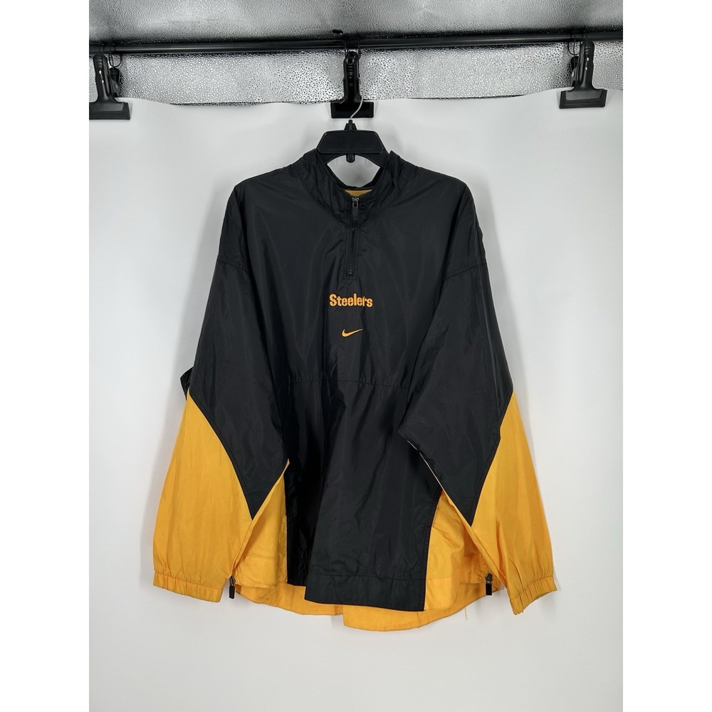 Vintage Nike Team Pittsburgh Steelers Center Swoosh Windbreaker Jacket 90s Large